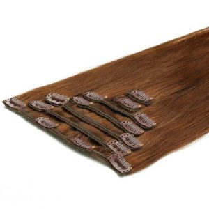 Clip In Extensions 50cm 70g 06 Dunkles Kastanienbraun-0